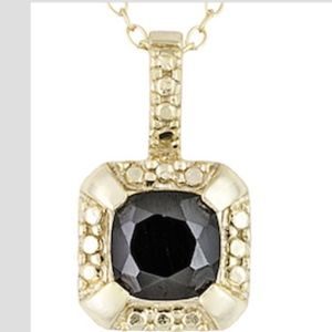 Black Spinel 18K Gold over Silver pendant Necklace